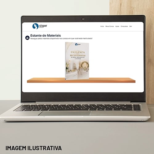 Material didático do curso Recepcionista de Hotel, Restaurantes e Eventos