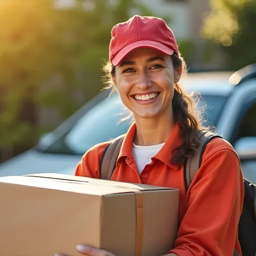 Profissional em entregador profissional de mercadorias no dia a dia do ofício — entrega profissional com organização e segurança